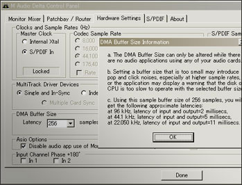 M-Audio Audiophile2496の設定